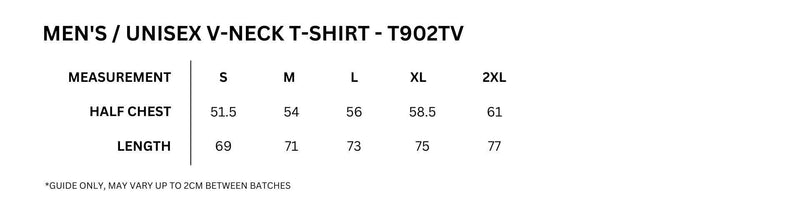 Size guide – V-Neck Tee Unisex