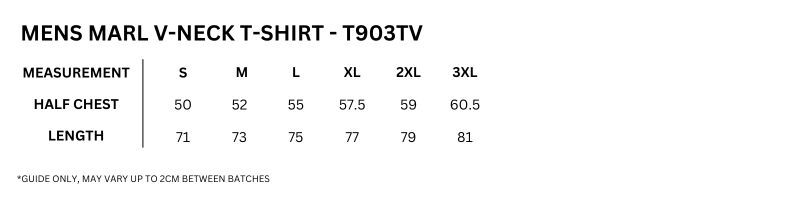 Size guide – Marl V-Neck Tee Mens (4XL - 5XL)