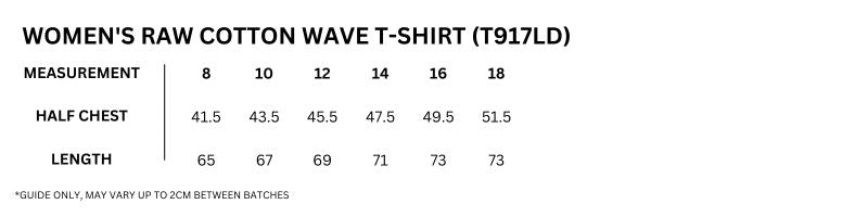 Size guide – Raw Cotton Wave Tee Ladies