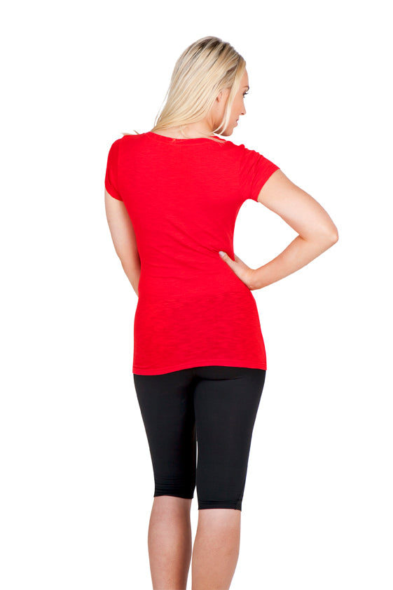 RAMO T918LD Raw Cotton Wave V-Neck Tee Ladies