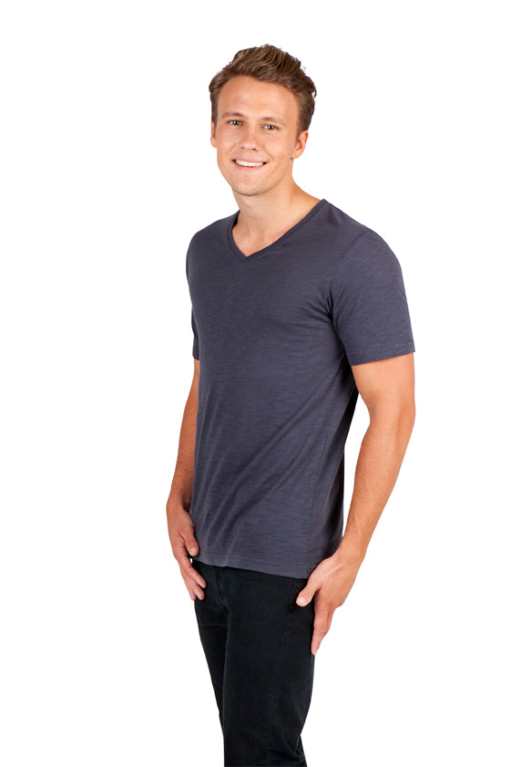 RAMO T918TV Raw Cotton Wave V-Neck Tee Unisex