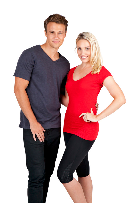 RAMO T918TV Raw Cotton Wave V-Neck Tee Unisex