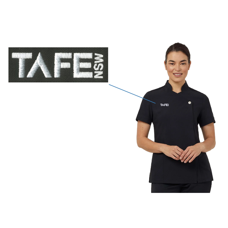 TAFE NSW HELIX DRY ASYMMETRIC FRONT TUNIC LADIES