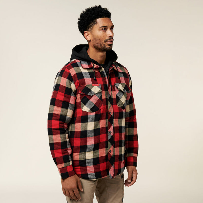 Hard Yakka Y06823 QUILTED FLANNEL HOODED SHACKET