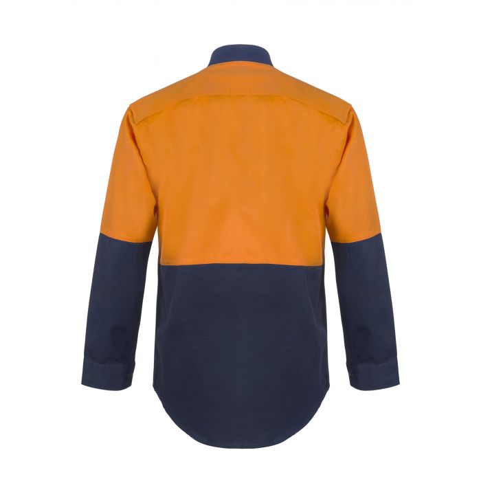 Personalised Kids Hi Vis Two Tone Long Sleeve Shirt - Embroidered with individual name (Front RHB)