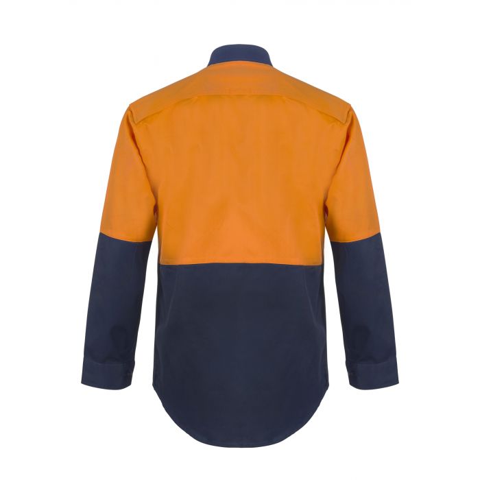 Personalised Kids Hi Vis Two Tone Long Sleeve Shirt - Embroidered with individual name (Front RHB)
