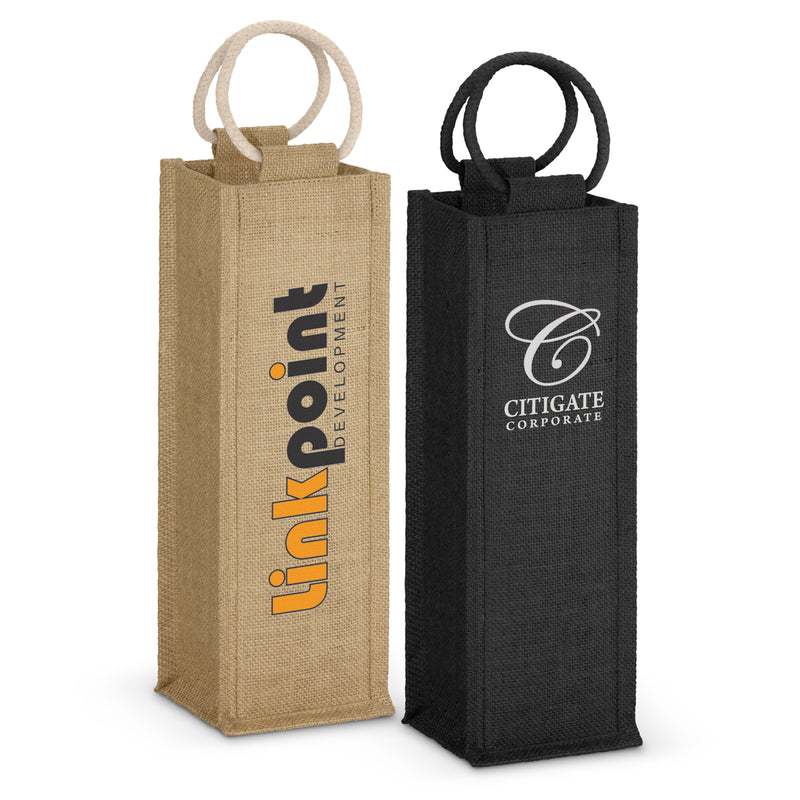 Napoli Jute Wine Carrier - with 1 colour print