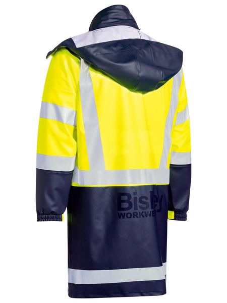 Bisley Workwear-BJ6935HT Taped Two Tone Hi Vis Stretch PU Rain Coat (Waterproof)