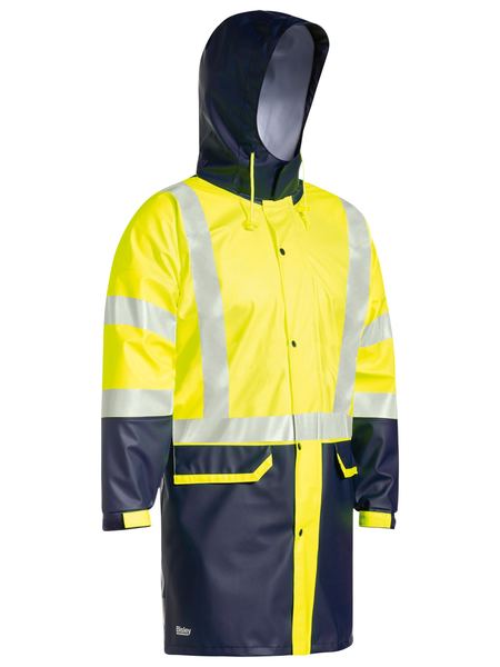 Bisley Workwear-BJ6935HT Taped Two Tone Hi Vis Stretch PU Rain Coat (Waterproof)