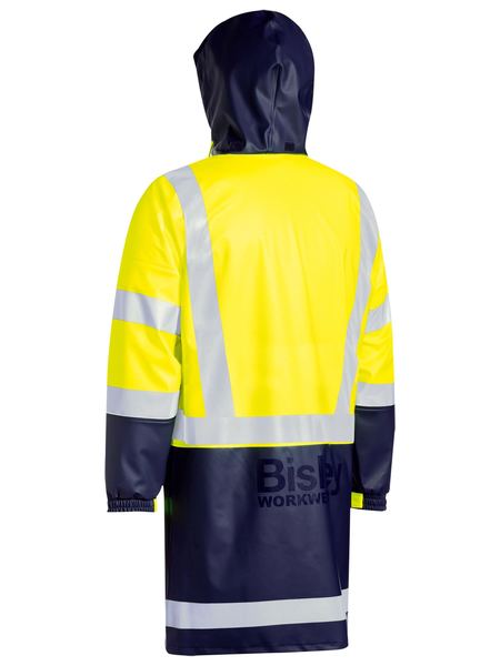 Bisley Workwear-BJ6935HT Taped Two Tone Hi Vis Stretch PU Rain Coat (Waterproof)