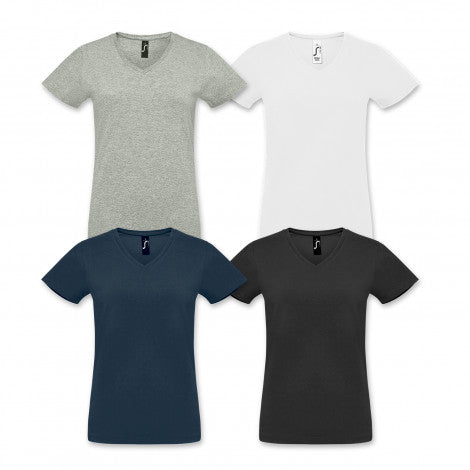 118083 SOLS Imperial Womens V Neck T-Shirt - with 1 colour print 4 colours