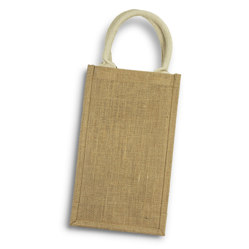 Serena Jute Double Wine Carrier - with 1 colour print