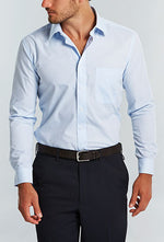 Mens Textured Yarn Dyed Check Shirt - Long Sleeve