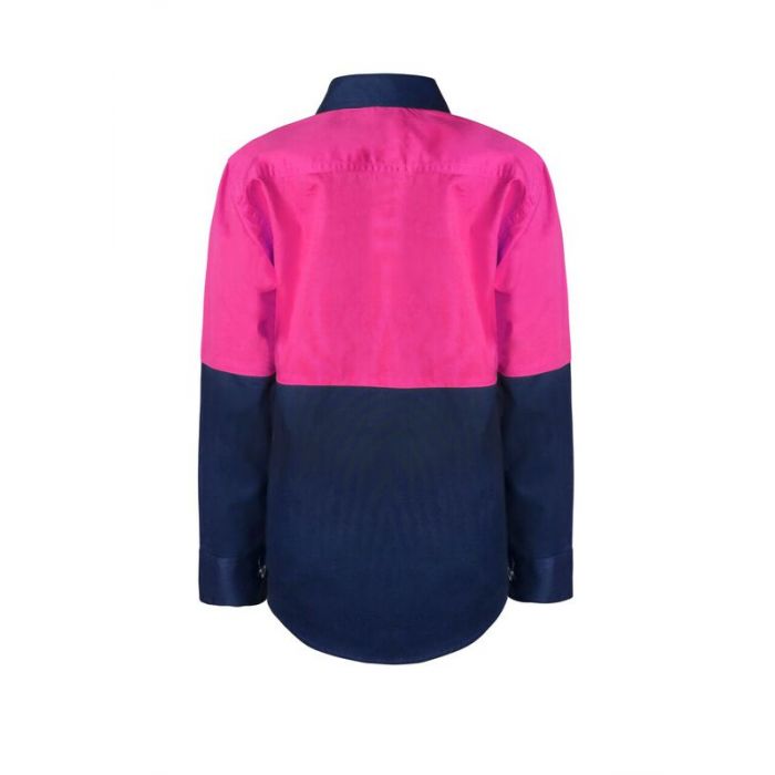 Personalised Kids PINK Long Sleeve Shirt - with individual name (Large on REAR)