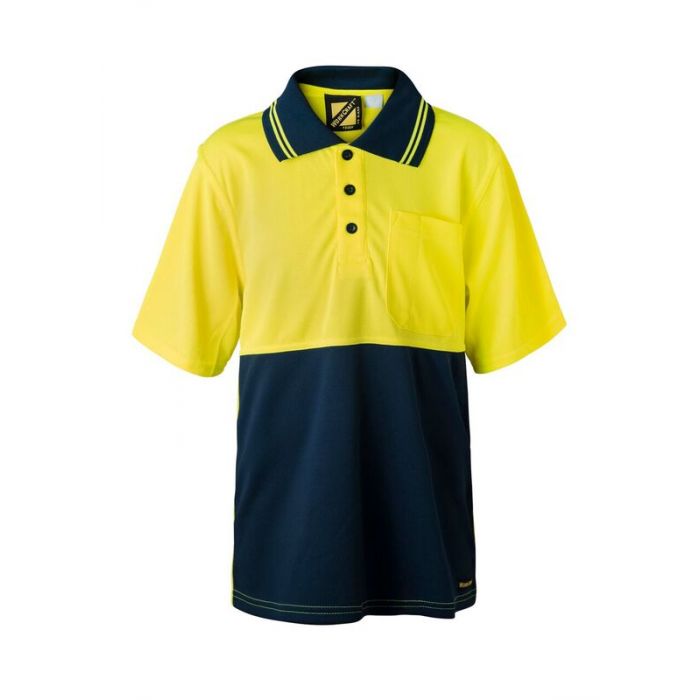 Personalised Kids Hi Vis Two Tone Short Sleeve Polo with Pocket - Embroidered with individual name on front