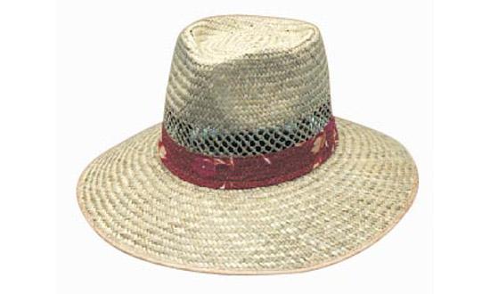 Natural Straw Hat - Green under brim