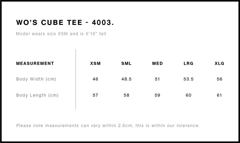 as-colour-4003-cube-tee-ladies size