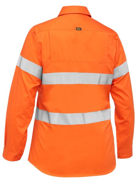 Bisley Workwear BL6897 WOMEN'S TAPED HI VIS COOL LIGHTWEIGHT DRILL SHIRT rear