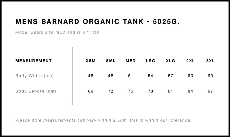 AS Colour 5025G Barnard Organic Tank Tee Mens size