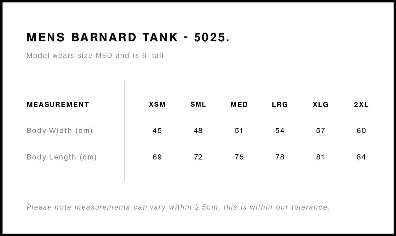 AS Colour 5025 Singlet Barnard Tank Tee Mens size