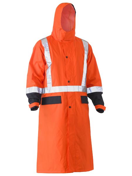 Bisley Workwear - BJ6961T TAPED HI VIS LONG RAIN COAT