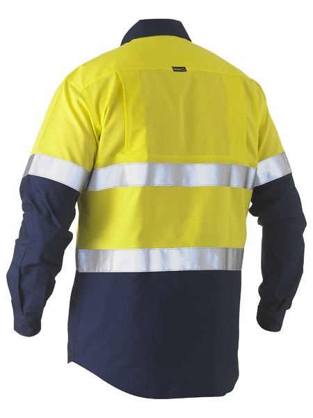 Bisley Workwear BS6996T TAPED TWO TONE HI VIS RECYCLED DRILL SHIRT