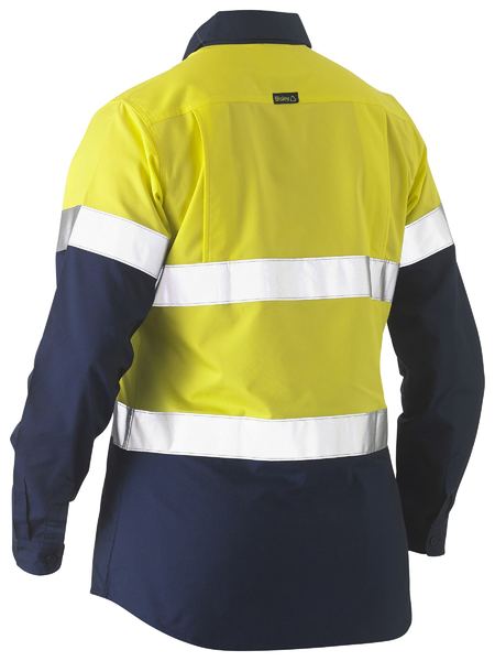 Bisley Workwear BL6996T WOMEN'S TAPED TWO TONE HI VIS RECYCLED DRILL SHIRT