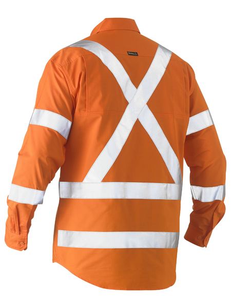 Bisley Workwear BS6266XT X TAPED HI VIS RECYCLED DRILL SHIRT