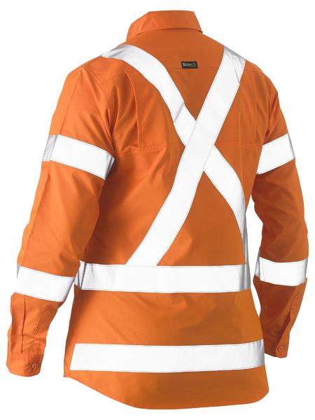 Bisley Workwear BL6266XT WOMEN'S X TAPED HI VIS RECYCLED DRILL SHIRT