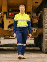 Bisley Workwear-BL6491T X AIRFLOW™ HI VIS TAPED STRETCH RIPSTOP SHIRT LADIES