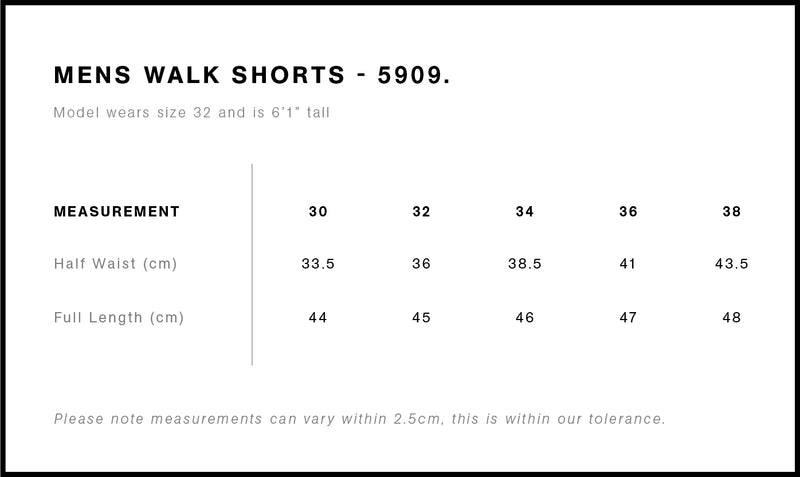 AS Colour 5909 Walk Short Mens size guide