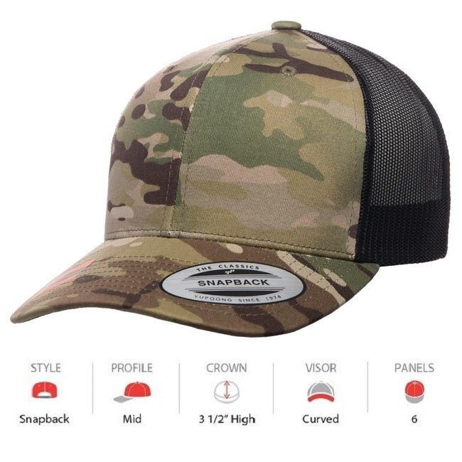 YUPOONG 6606MC CAMO RETRO TRUCKER MULTICAM