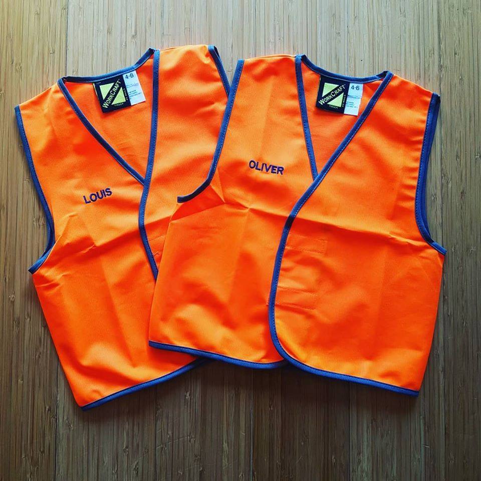 Personalised Kids Hi Vis Safety Vest Embroidered with individual