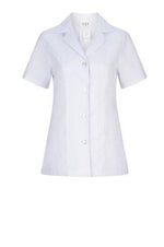 Lee St John LSJ-903S-LU-WHT Short Sleeve Button Up Pharmacy Jacket