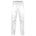 BAD SAVIOUR™ CUFFED ELASTIC WAIST WHITE PAINTERS WORK PANTS