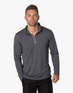 BKHZ450 1/2 Zip Long Sleeve Heather Top Mens