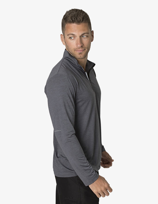 BKHZ450 1/2 Zip Long Sleeve Heather Top Mens 2