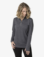 BKHZ450L 1/2 Zip Long Sleeve Heather Top Ladies