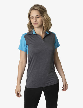 Charcoal Heather Soft Touch Polo Ladies