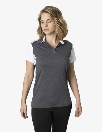 Charcoal Heather Soft Touch Polo Ladies