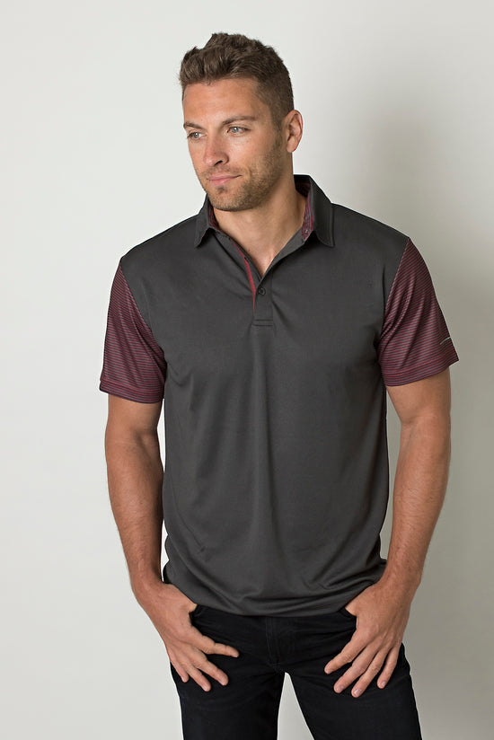 Dark Charcoal/Charcoal Heather/Deep Red Stripes