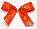 Printed Bow - Two Loop - Single Sided Satin Ribbon - with 1 colour print