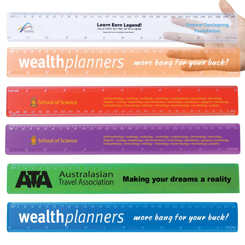 30cm Transparent Ruler - with 1 Colour print