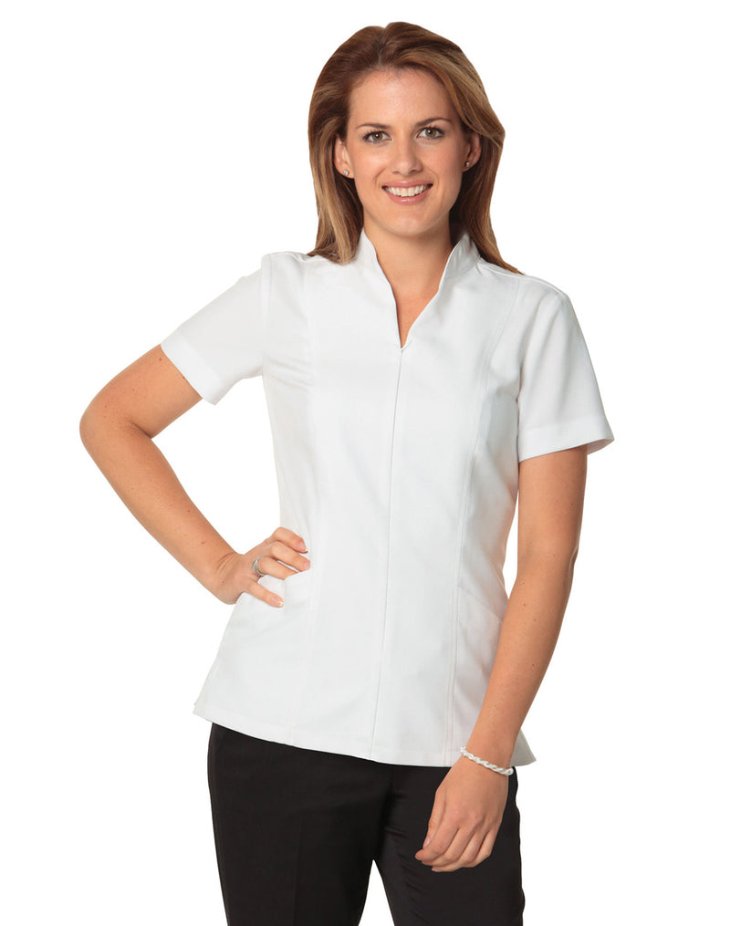 Full Zip Front Short Sleeve Tunic Ladies