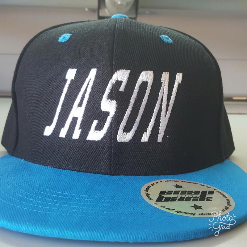 Personalised Adult Premium American Twill with Snap Back Pro Styling - EMBROIDERED WITH INDIVIDUAL NAME ON FRONT