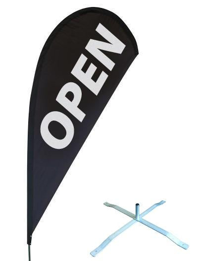 Tear Drop Banner with Swivel X Base - Double Sided - Small