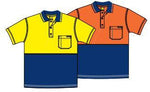 Kids Hi Vis Two Tone Short Sleeve Polo with Pocket