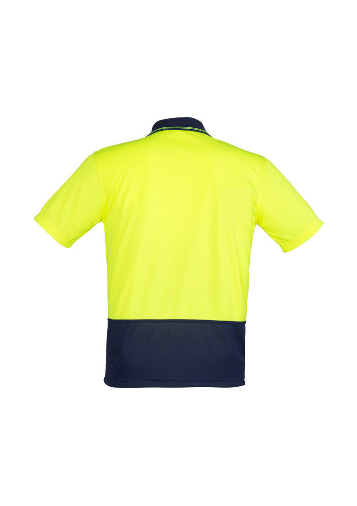 Yellow/Navy - Rear ZH231 Syzmik Workwear Unisex Hi Vis Basic Spliced Polo - Short Sleeve