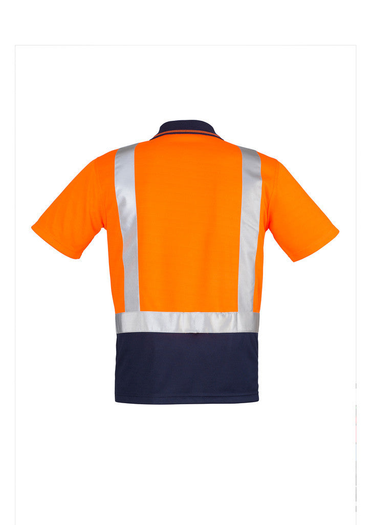 Syzmik Workwear ZH233 Hi Vis Spliced Short Sleeve Polo - Shoulder Taped Mens rear