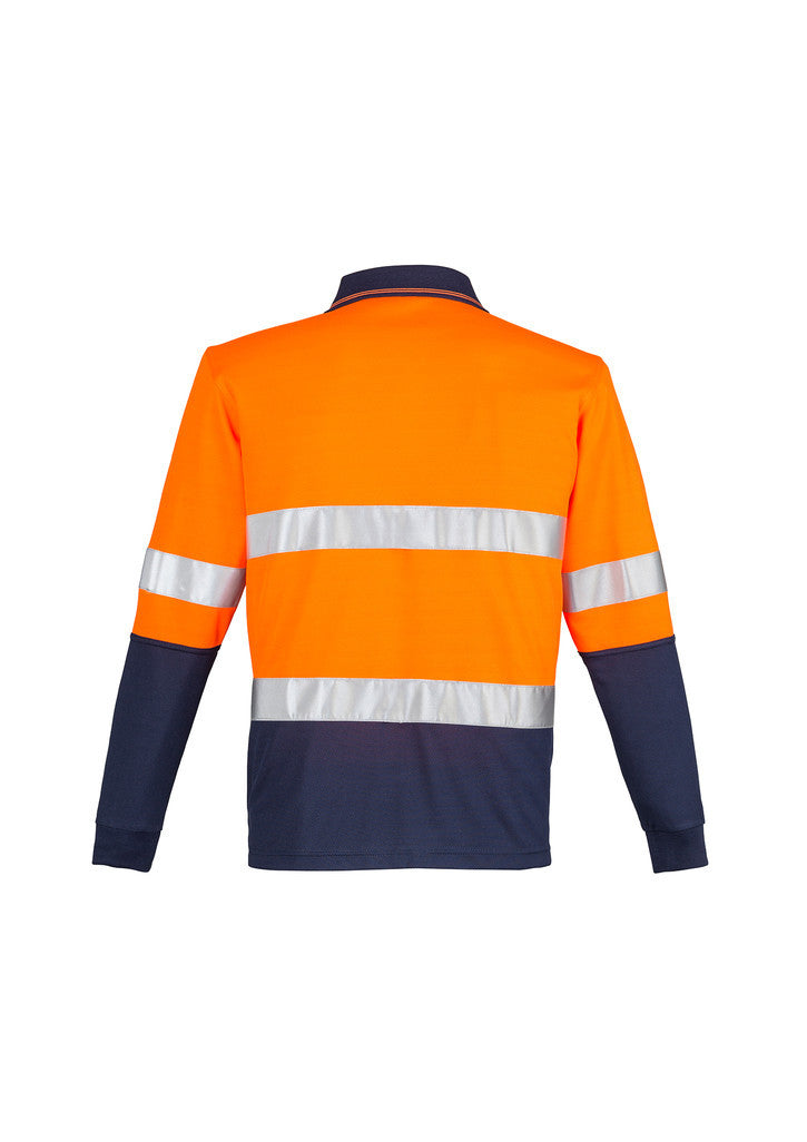 Hi Vis Spliced Long Sleeve Polo - Hoop Taped Mens